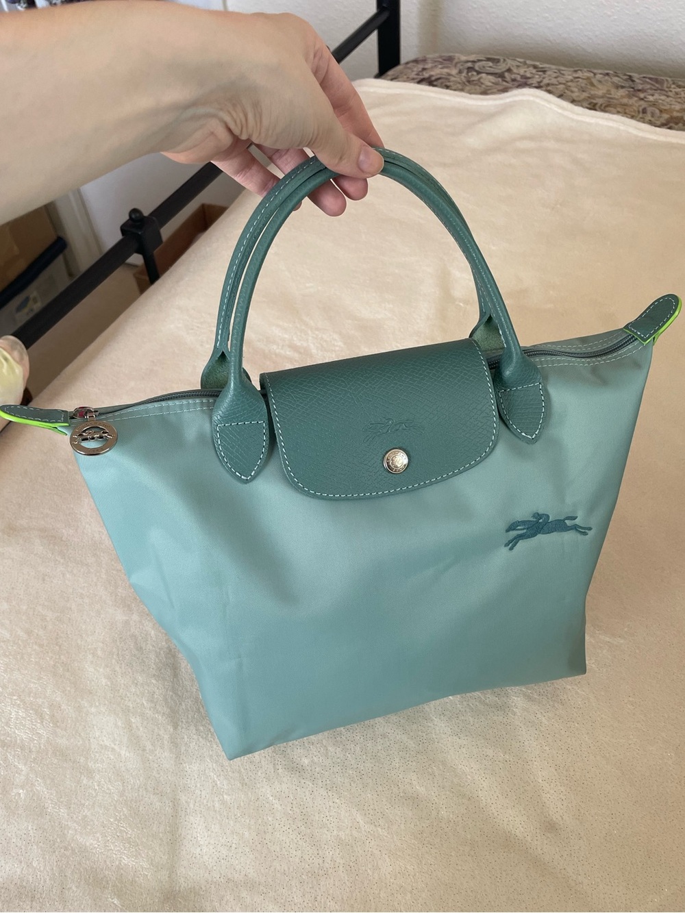 Longchamp Paris Le Pliage Type S Tote in Lagoon 2022 Modele Depose Nylon Leather